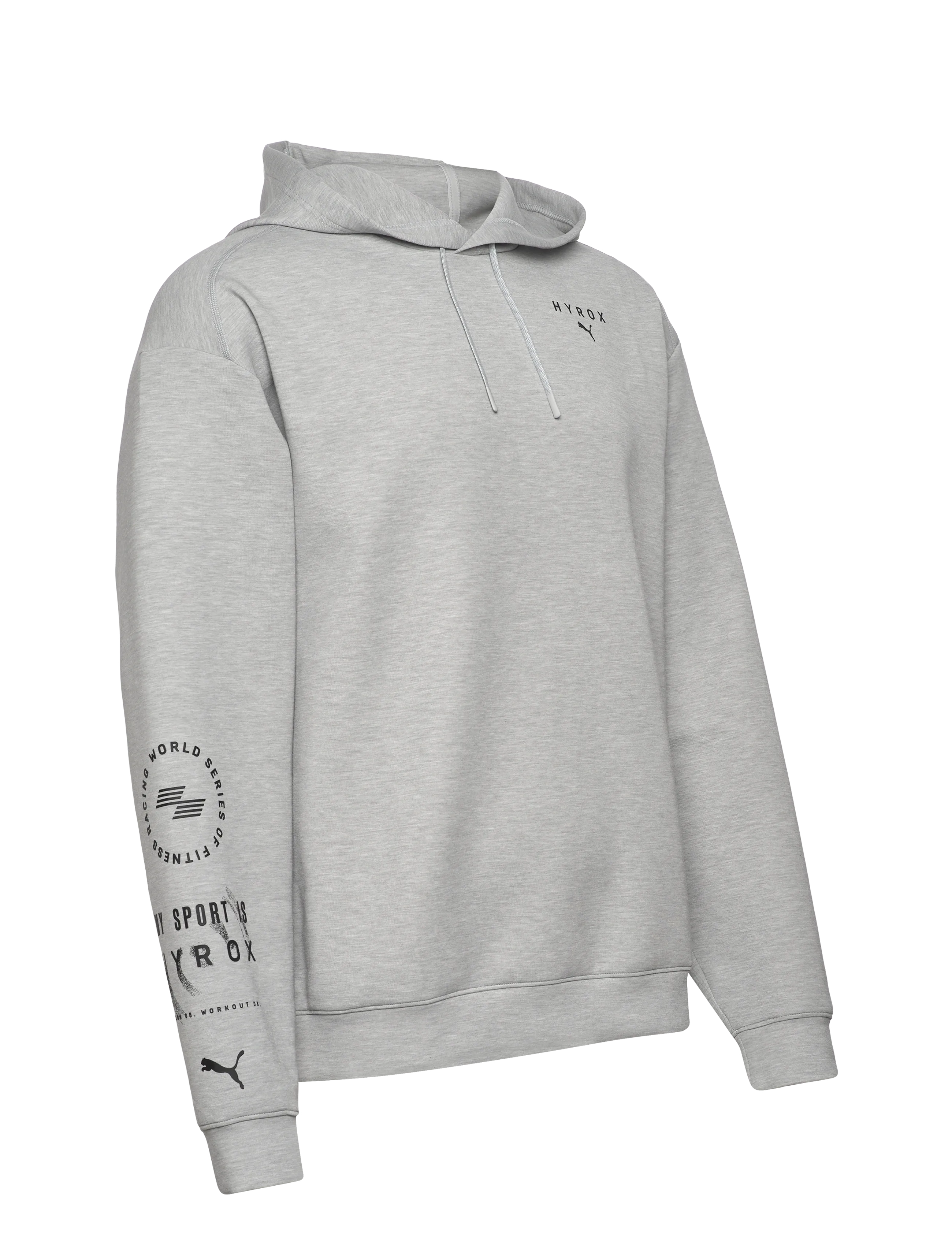 PUMA - M PUMA X HYROX CLOUDSPUN HOODIE - overdele - light gray heather - 2