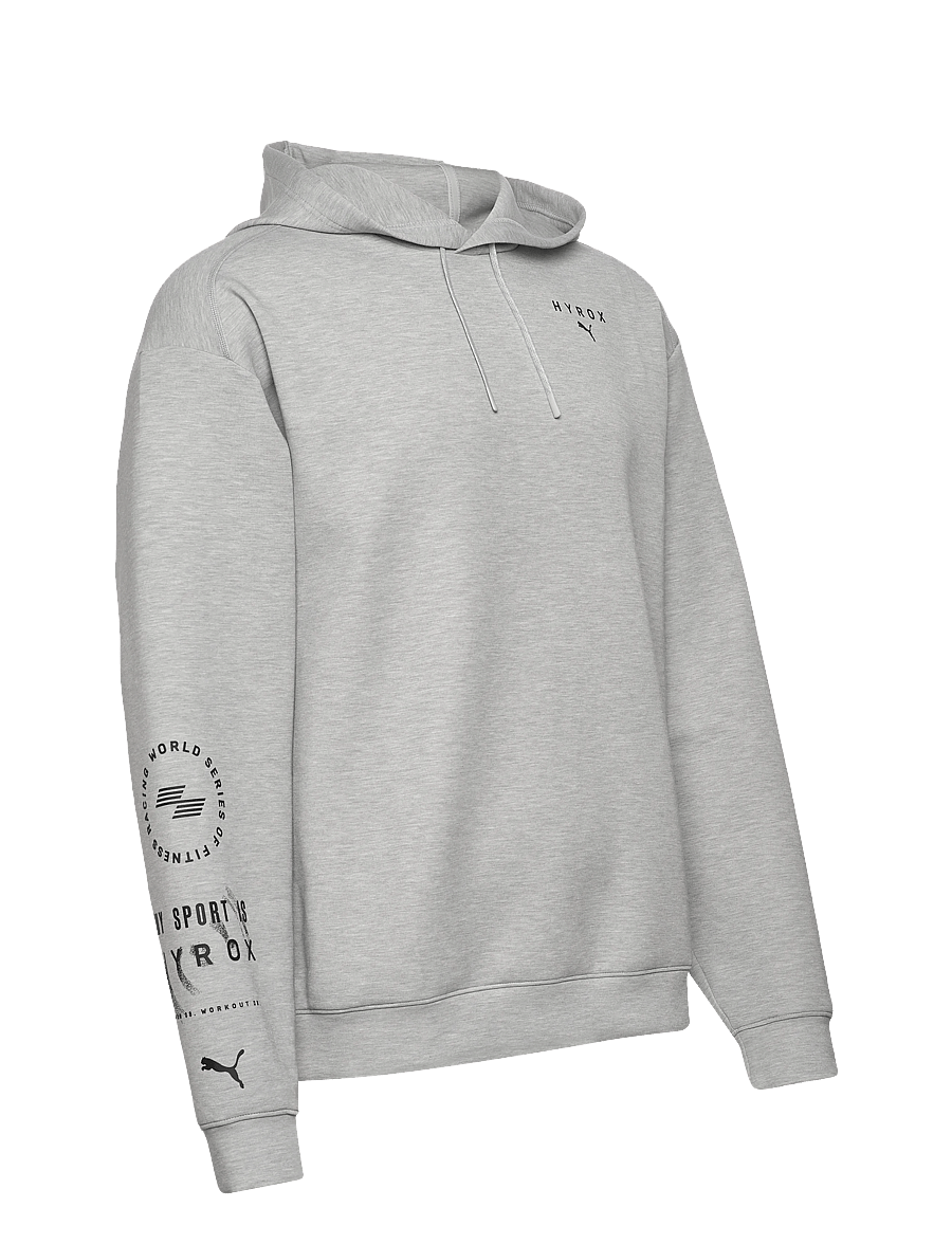 PUMA - M PUMA X HYROX CLOUDSPUN HOODIE - tops - light gray heather - 3