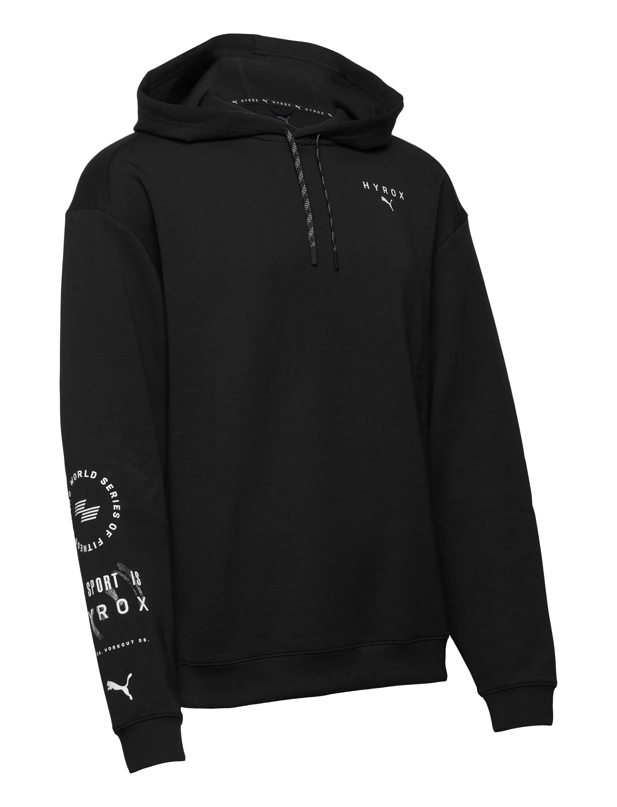 PUMA - M PUMA X HYROX CLOUDSPUN HOODIE - alussärgid - puma black - 1
