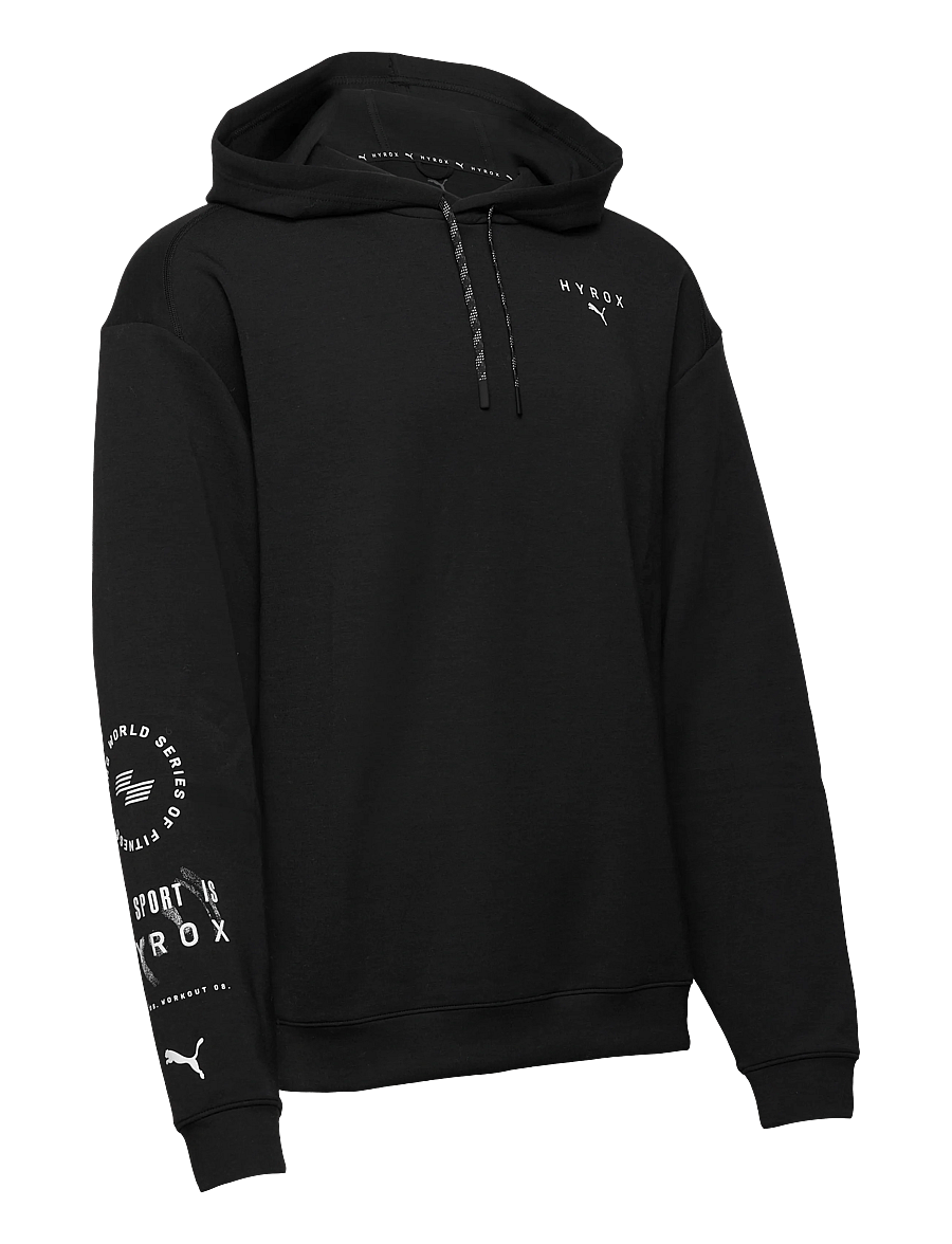PUMA - M PUMA X HYROX CLOUDSPUN HOODIE - tops - puma black - 1