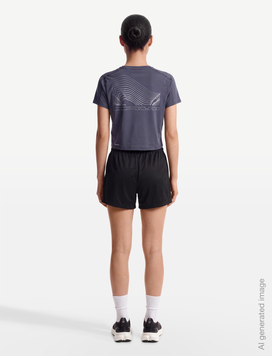 PUMA - W Run BRIGHTSTRIDE Cloudspun Tee - t-skjorter - inky depths - 4