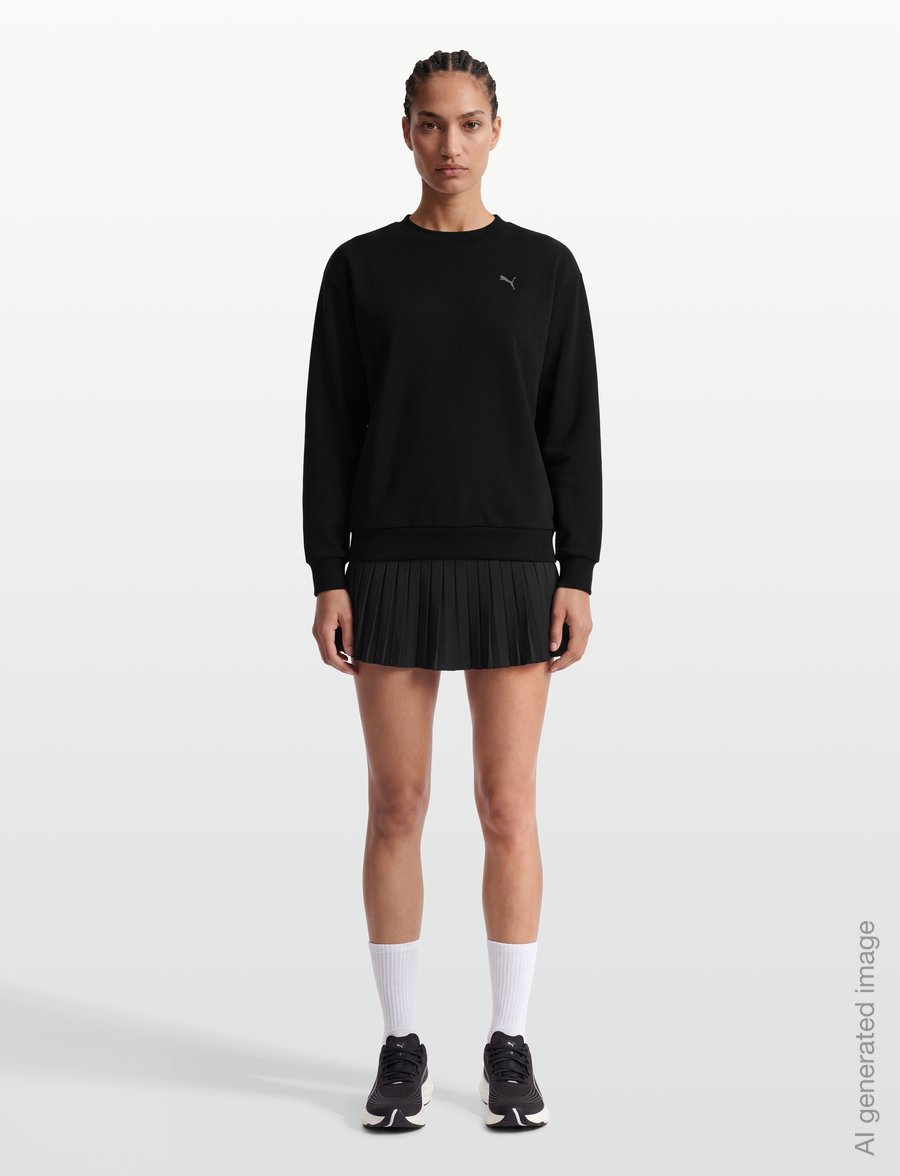 PUMA - W Cloudspun Crew Neck - rudens santaupos - puma black - 0