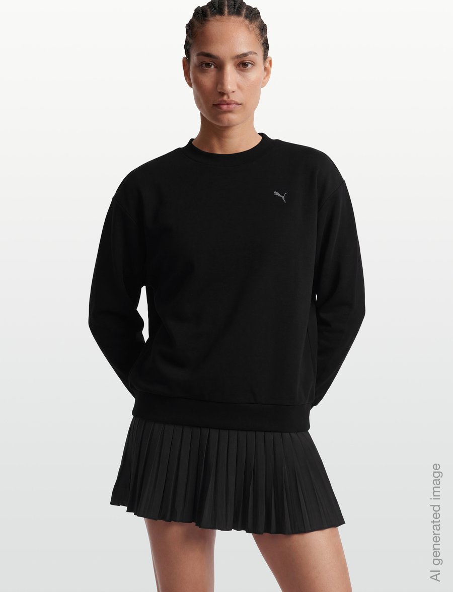 PUMA - W Cloudspun Crew Neck - rudens santaupos - puma black - 3