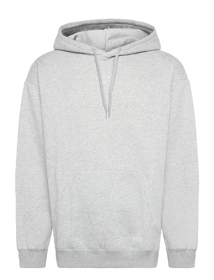 PUMA - M PUMA X HYROX HEAVYWEIGHT HOODIE - kapuutsiga dressipluusid - light gray heather - 0