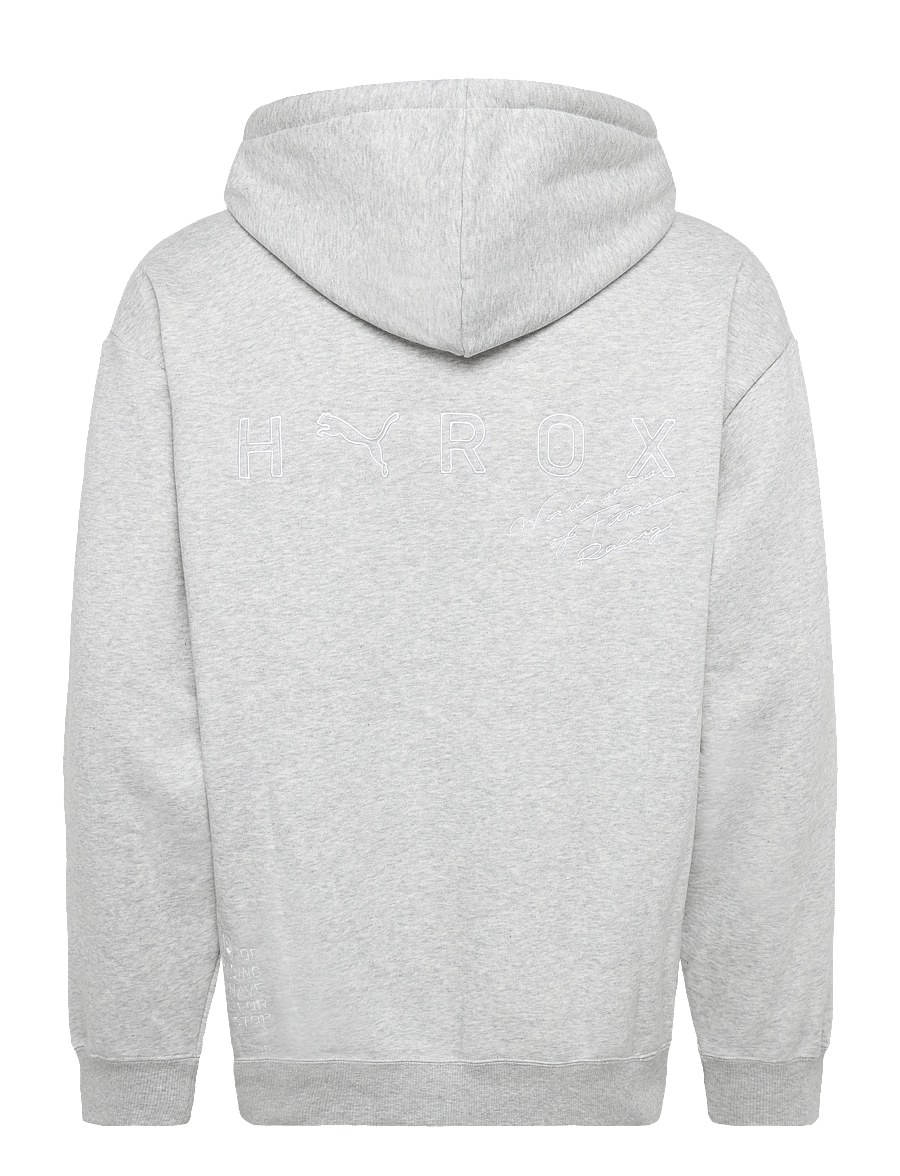 PUMA - M PUMA X HYROX HEAVYWEIGHT HOODIE - kapuutsiga dressipluusid - light gray heather - 1