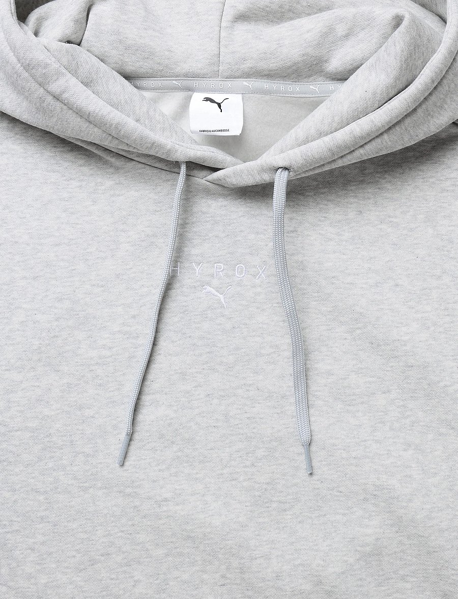 PUMA - M PUMA X HYROX HEAVYWEIGHT HOODIE - kapuutsiga dressipluusid - light gray heather - 2