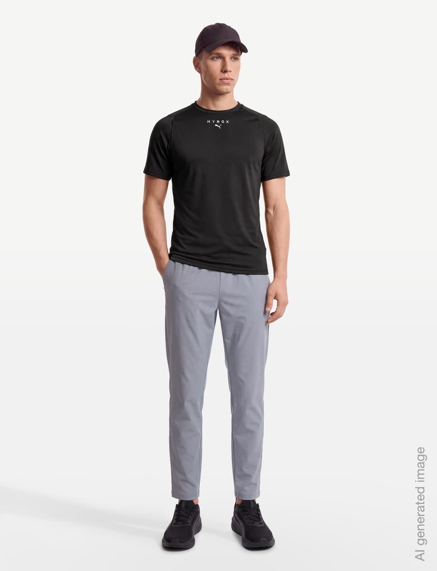 PUMA - M PUMA X HYROX PWRMODE TEE - t-shirts - puma black - 0