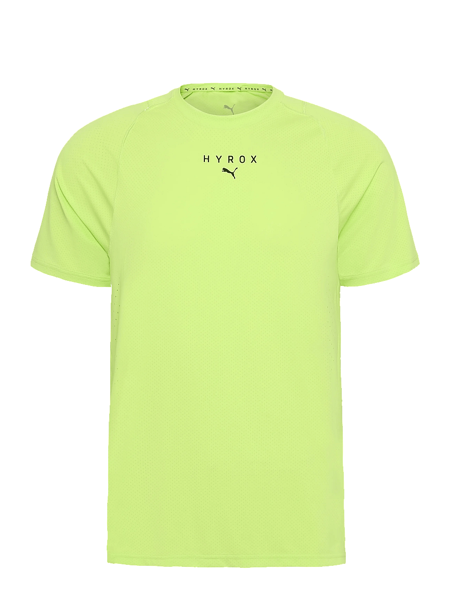 PUMA - M PUMA X HYROX PWRMODE TEE - t-shirts - sunny lime - 0