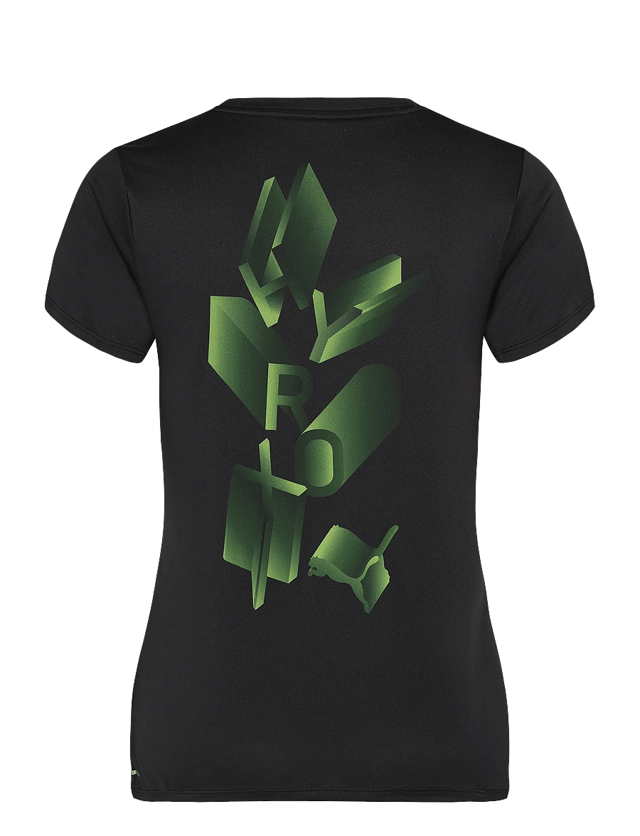 PUMA - W PUMA X HYROX POLY GRAPHIC TEE - t-shirts - puma black - 1