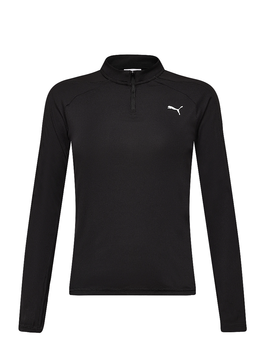 PUMA - TAD ESS Slim Quarter-Zip Longsleeve Tee G - puma black - 0