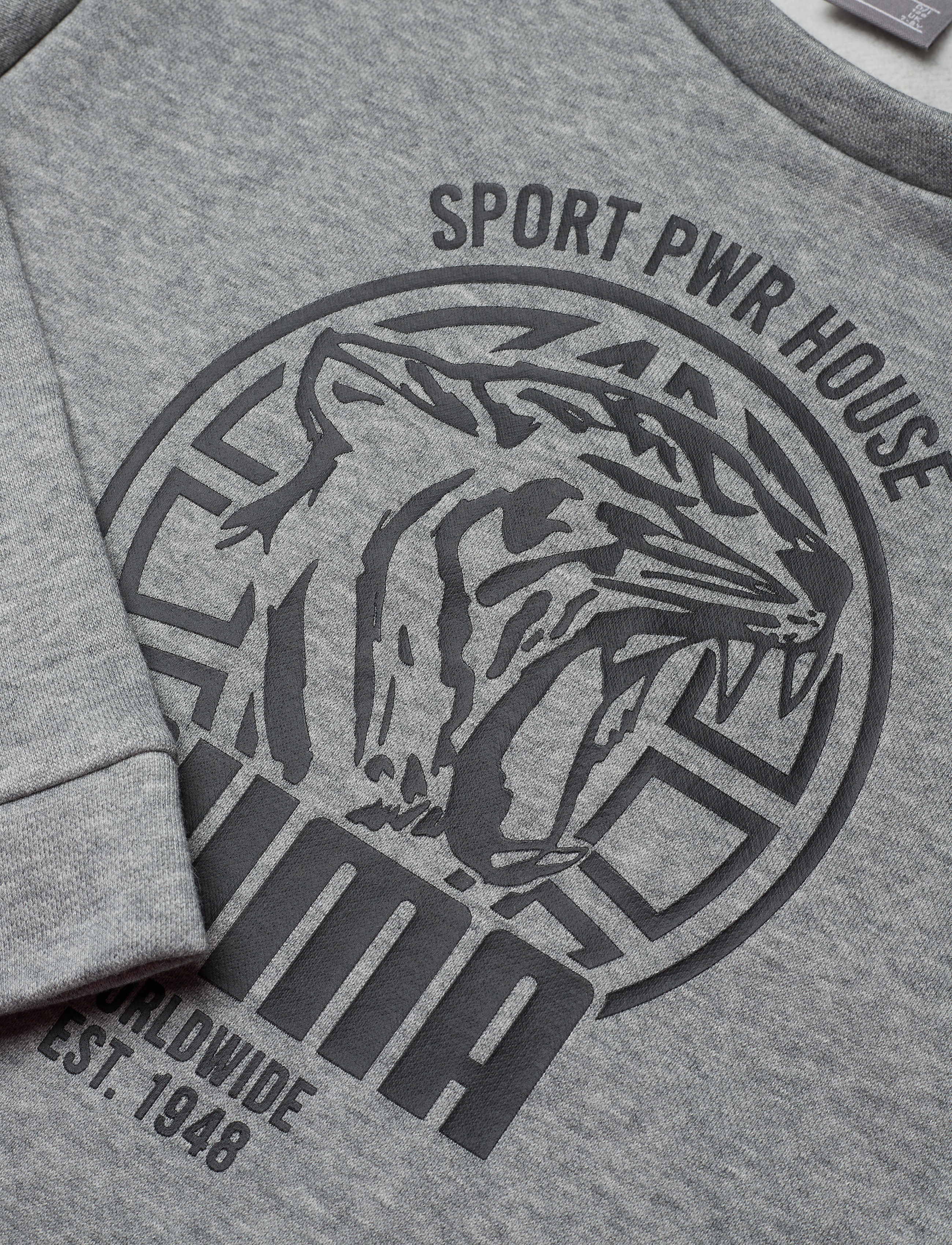 PUMA - Alpha Graphic Crew FL B - medium gray heather - 2