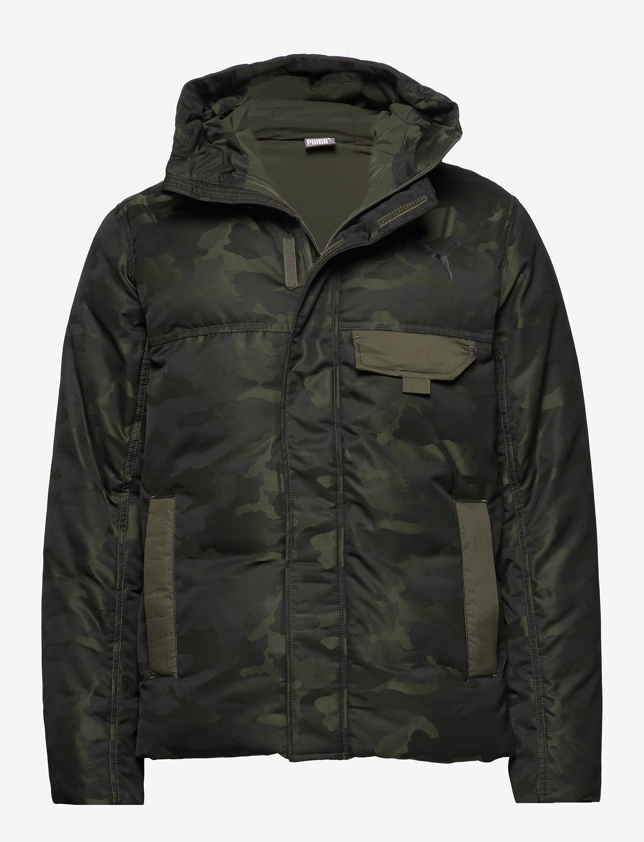 PUMA - Streetstyle 480 Hooded Camo Down Jacket - forest night - 0