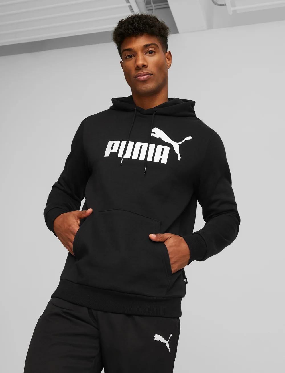 PUMA - ESS Big Logo Hoodie FL - overdeler - puma black - 0