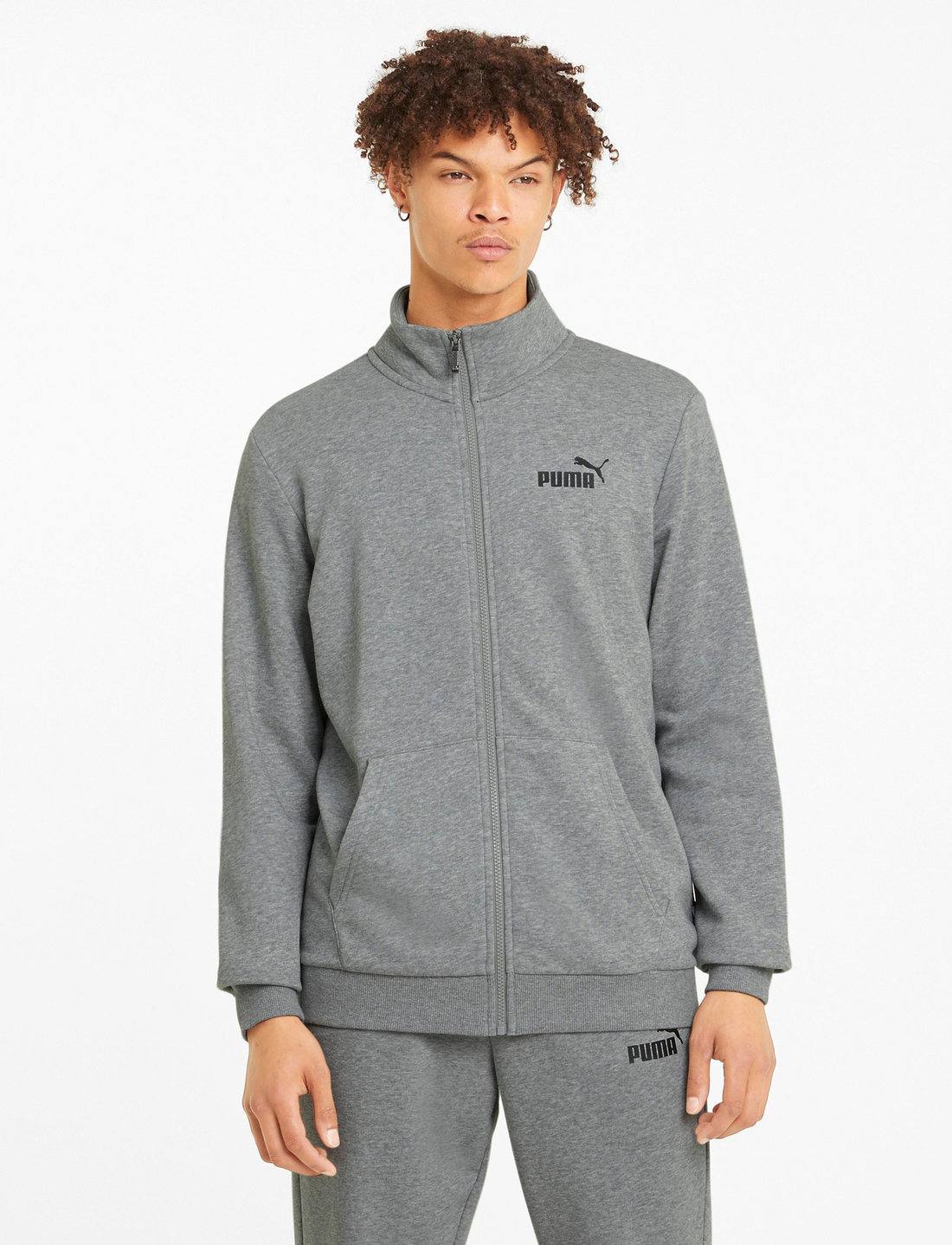 Gray puma tracksuit sales