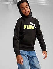 PUMA - ESS+ 2 Col Big Logo Hoodie FL B - hoodies - puma black-lime sheen - 2