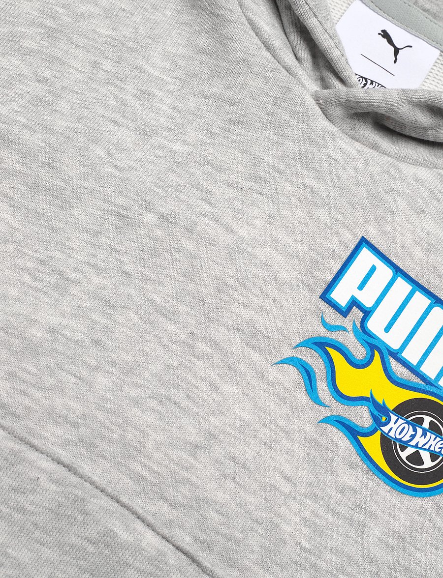 PUMA - PUMA X HOT WHEELS Graphic Hoodie TR - svetarit - light gray heather - 2