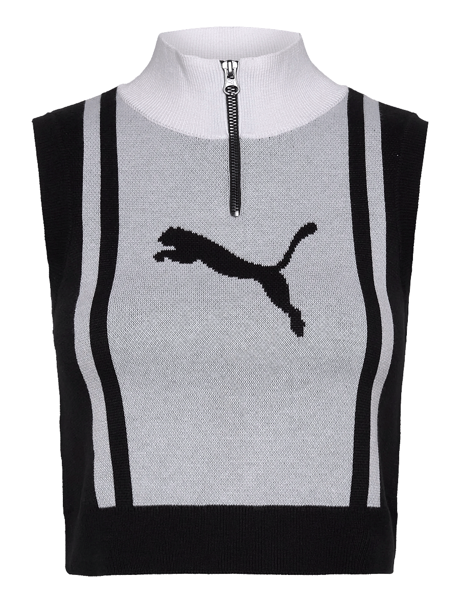 PUMA - FUTURE.PUMA.ARCHIVE Half-Zip Knitted Tank - gilets sans manches - puma black-puma white - 0