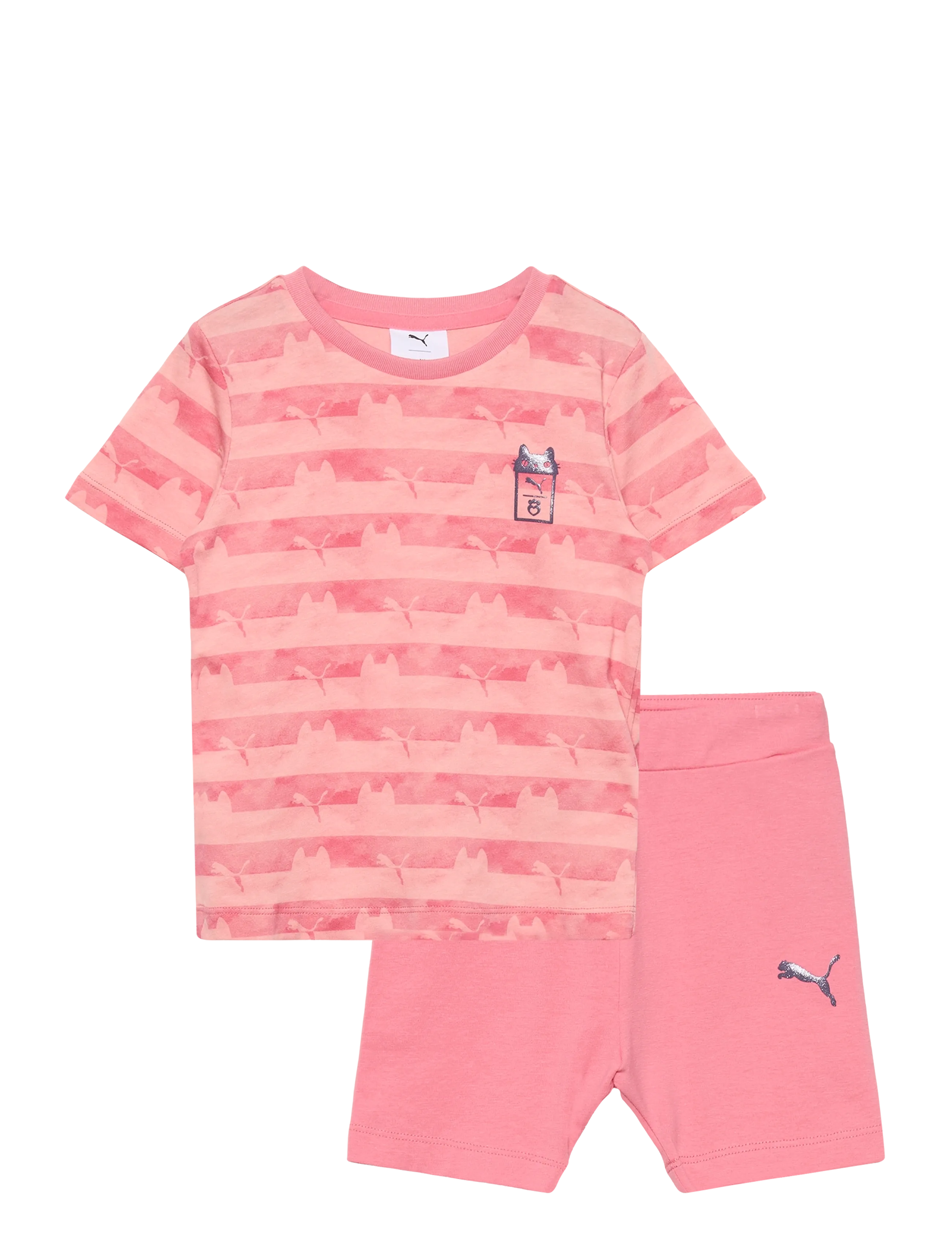 PUMA PUMA X GABBY S DOLLHOUSE MINICATS Tee and Shorts Set INF - Odzież - WILD PINK / coral