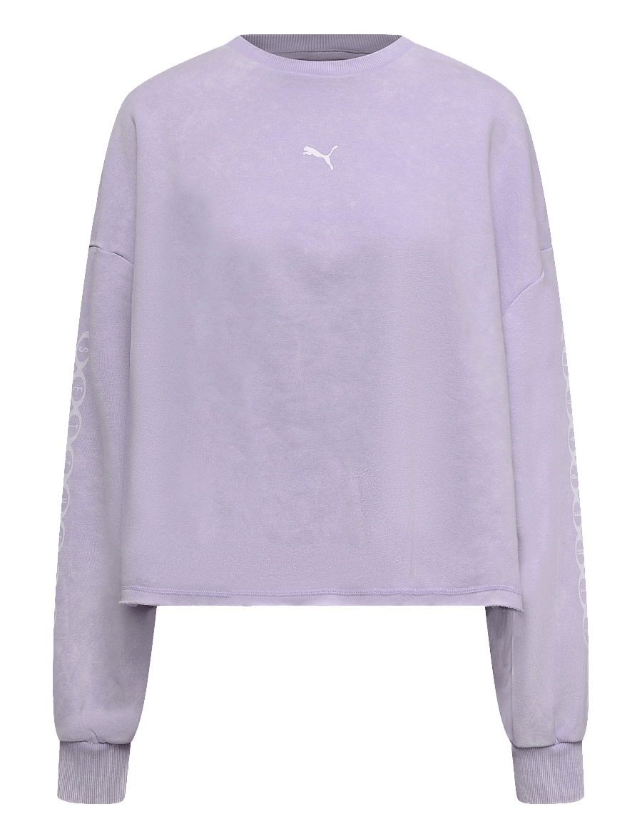 PUMA - RUN CULTURE COLLECTIVE Oversized Washed Graphic Crew TR - sweatshirts - light lavender - 0