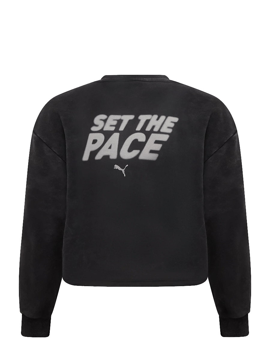 PUMA - RUN CULTURE COLLECTIVE Oversized Washed Graphic Crew TR - sweatshirts - puma black - 1