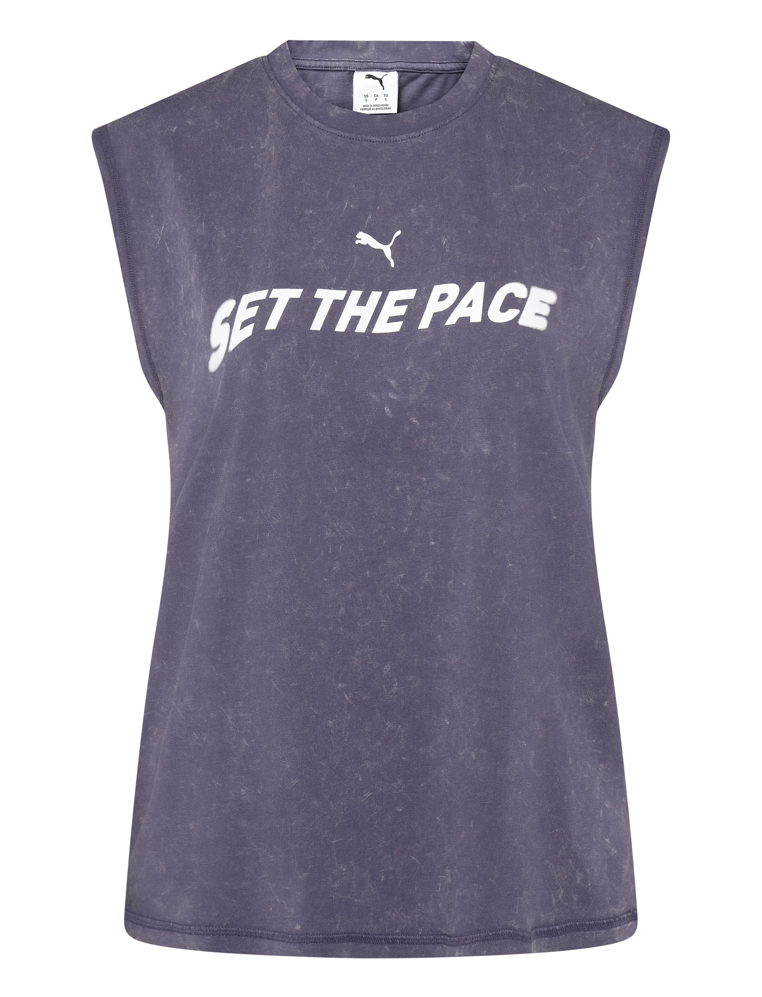 PUMA RUN CULTURE COLLECTIVE Relaxed Washed Sleeveless Graphic Tee - T-Shirts & Tops - INKY DEPTHS / navy