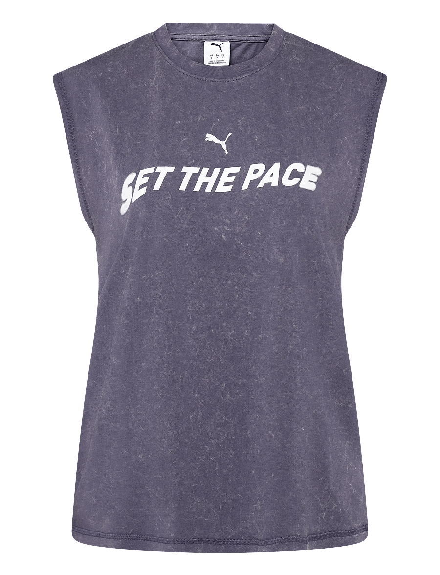 PUMA - RUN CULTURE COLLECTIVE Relaxed Washed Sleeveless Graphic Tee - inky depths - 0