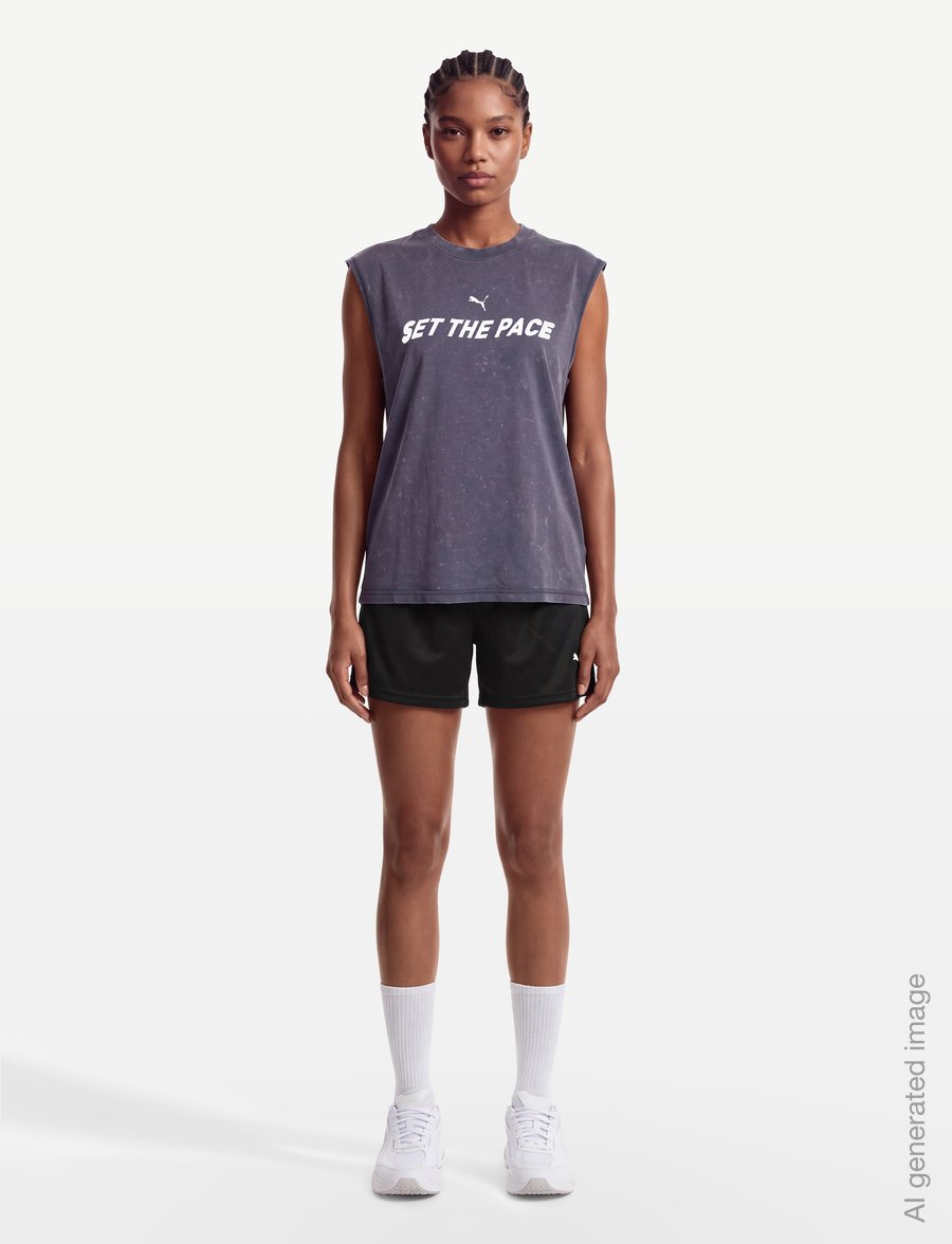 PUMA - RUN CULTURE COLLECTIVE Relaxed Washed Sleeveless Graphic Tee - toppe & t-shirts - inky depths - 0