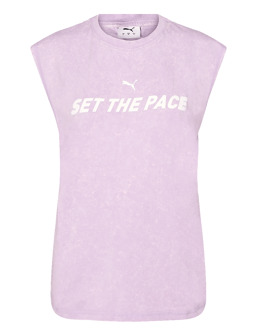 PUMA - RUN CULTURE COLLECTIVE Relaxed Washed Sleeveless Graphic Tee - tank tops - light lavender - 0