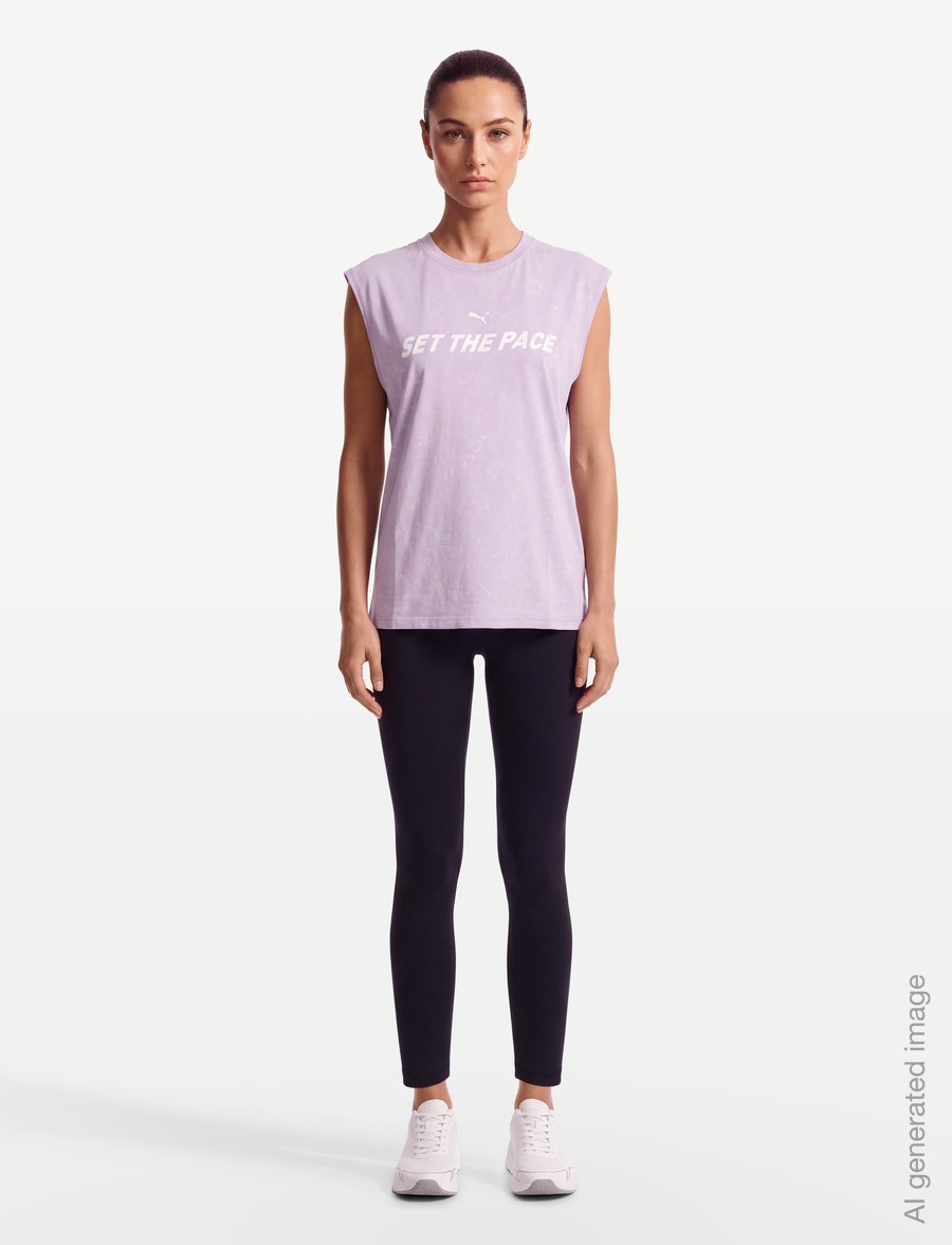 PUMA - RUN CULTURE COLLECTIVE Relaxed Washed Sleeveless Graphic Tee - tank tops - light lavender - 0