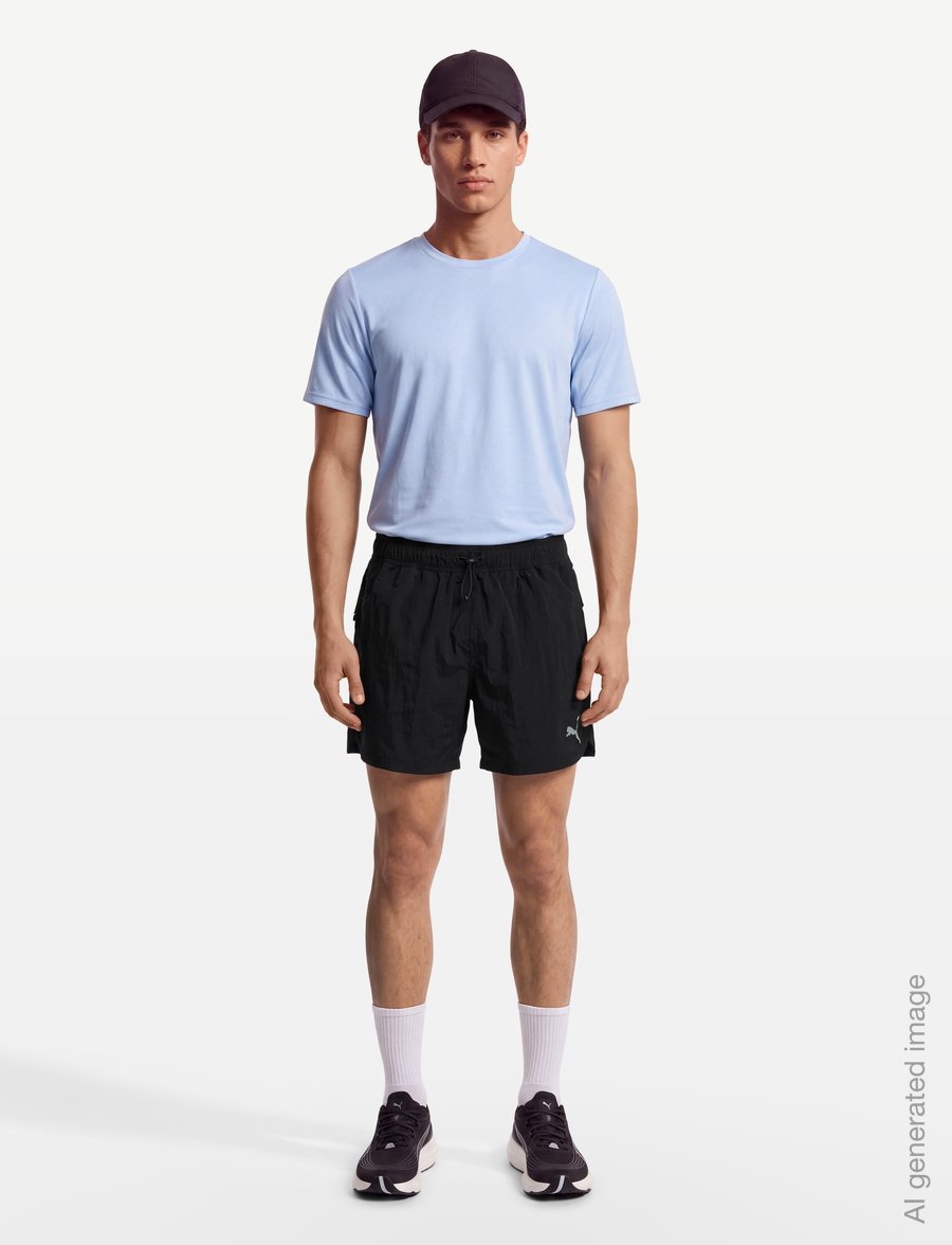PUMA - RUN CULTURE COLLECTIVE T7 Relaxed Woven Short 5 - uformelle shorts - puma black - 0