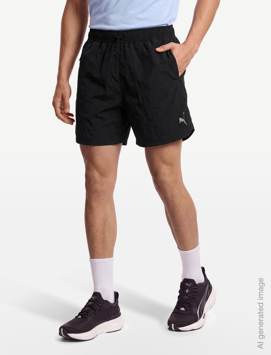 PUMA - RUN CULTURE COLLECTIVE T7 Relaxed Woven Short 5 - uformelle shorts - puma black - 3