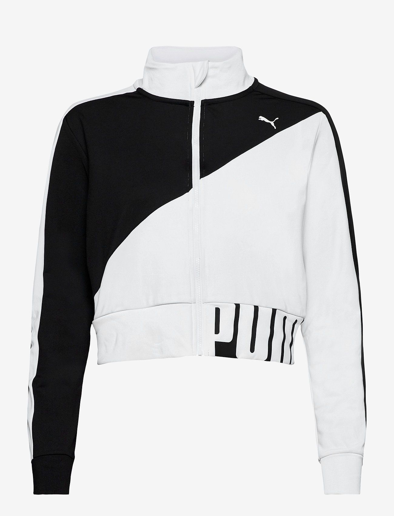 Train Stretch Knit Track Jacket - PUMA BLACK-PUMA WHITE