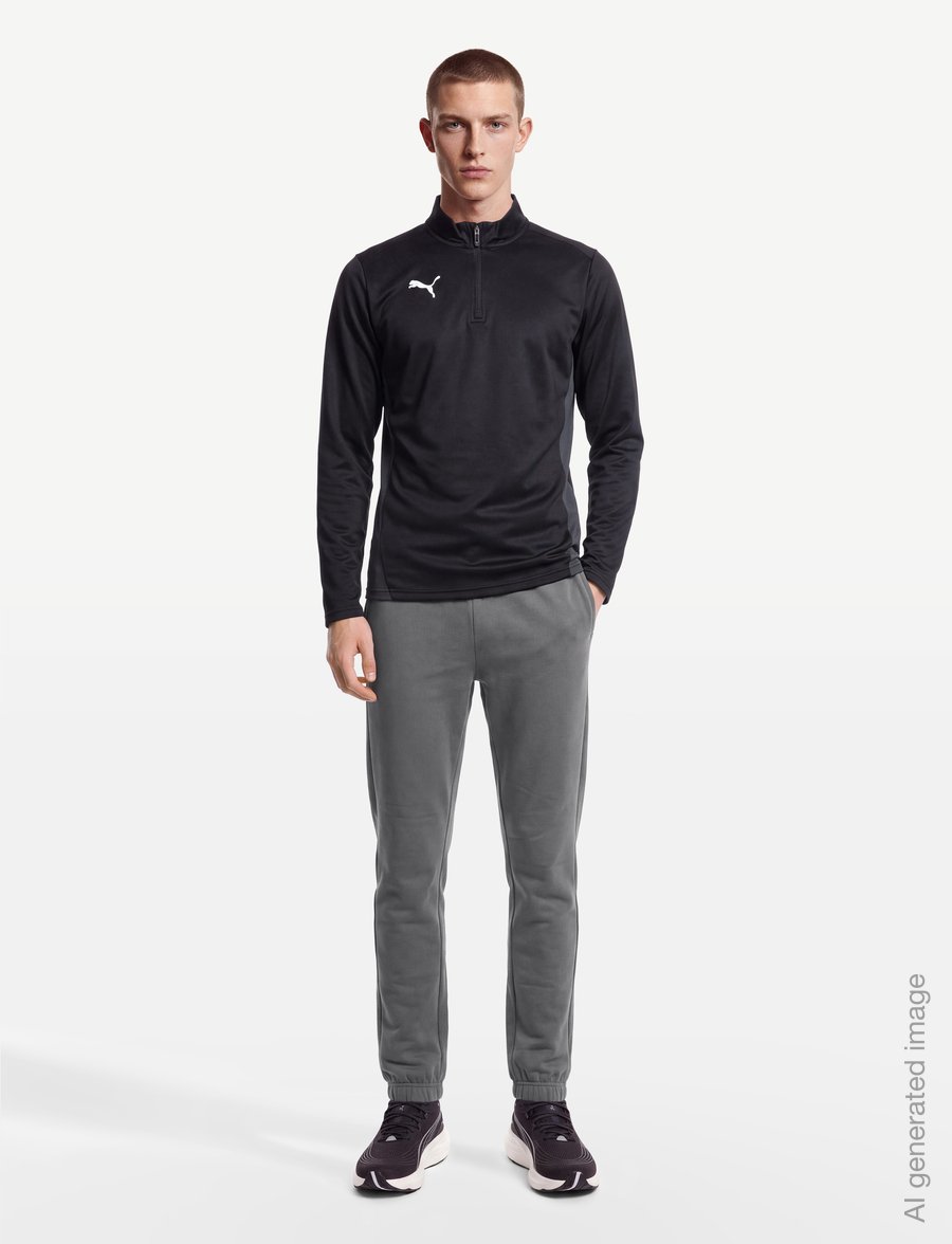PUMA - teamGOAL Training 1/4 Zip Top - bluzki z długim rękawem - puma black-puma white-flat dark gray - 0
