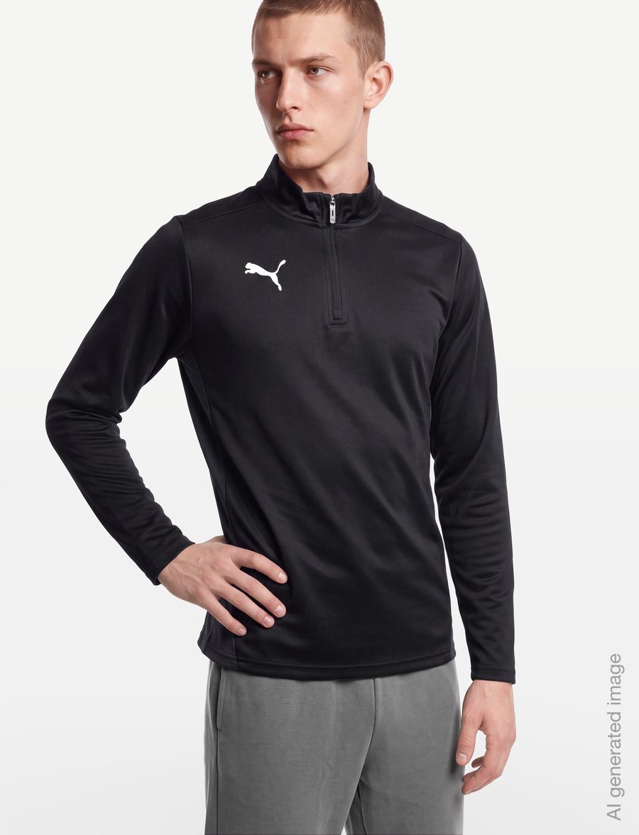 PUMA - teamGOAL Training 1/4 Zip Top - bluzki z długim rękawem - puma black-puma white-flat dark gray - 3