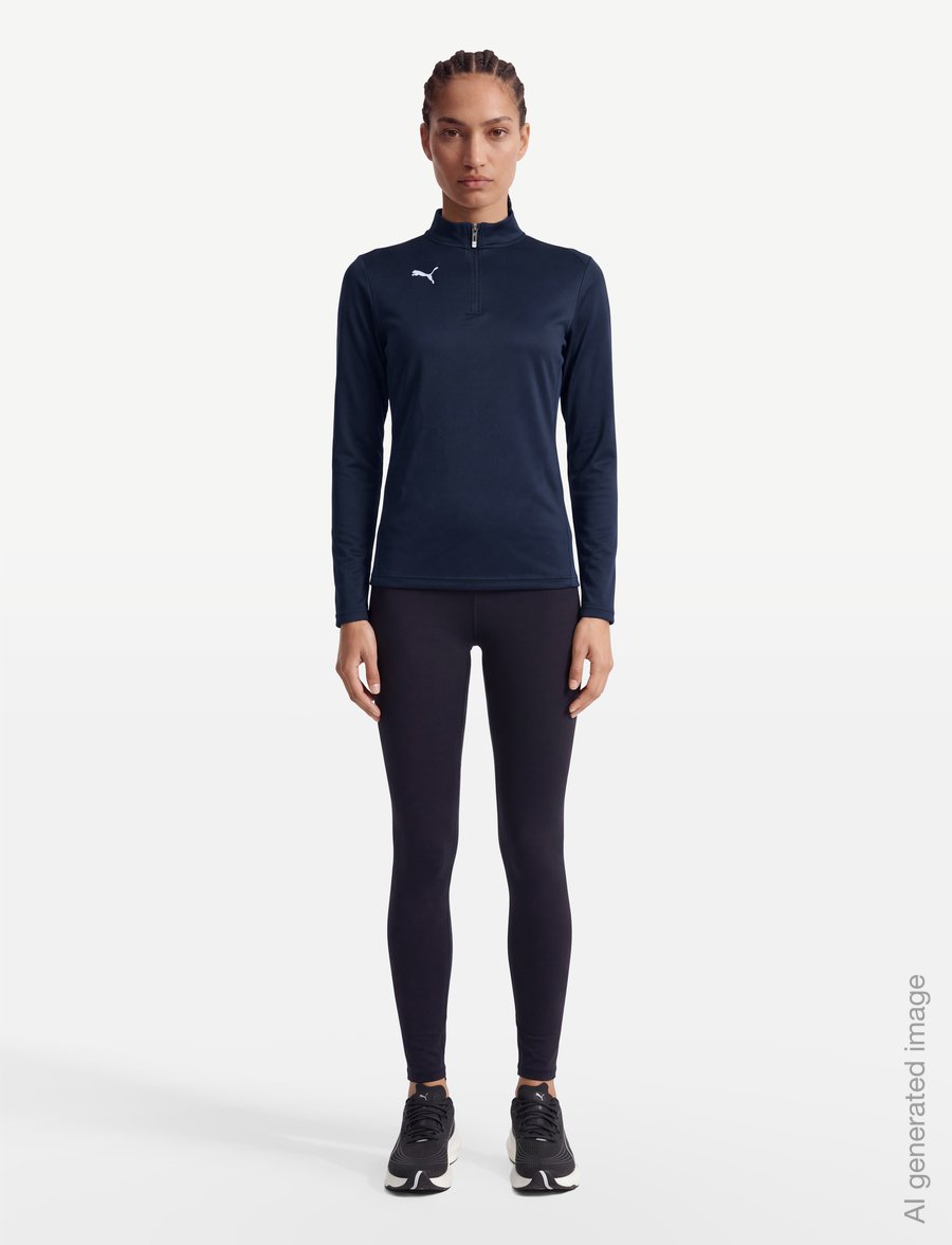 PUMA - teamGOAL Training 1/4 Zip Top Wmn - pikkade varrukatega alussärgid - puma navy-puma white-persian blue - 0