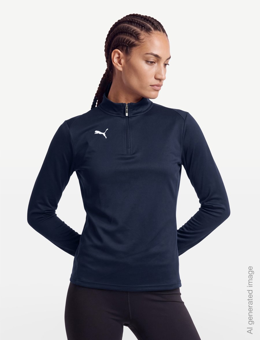 PUMA - teamGOAL Training 1/4 Zip Top Wmn - pikkade varrukatega alussärgid - puma navy-puma white-persian blue - 3