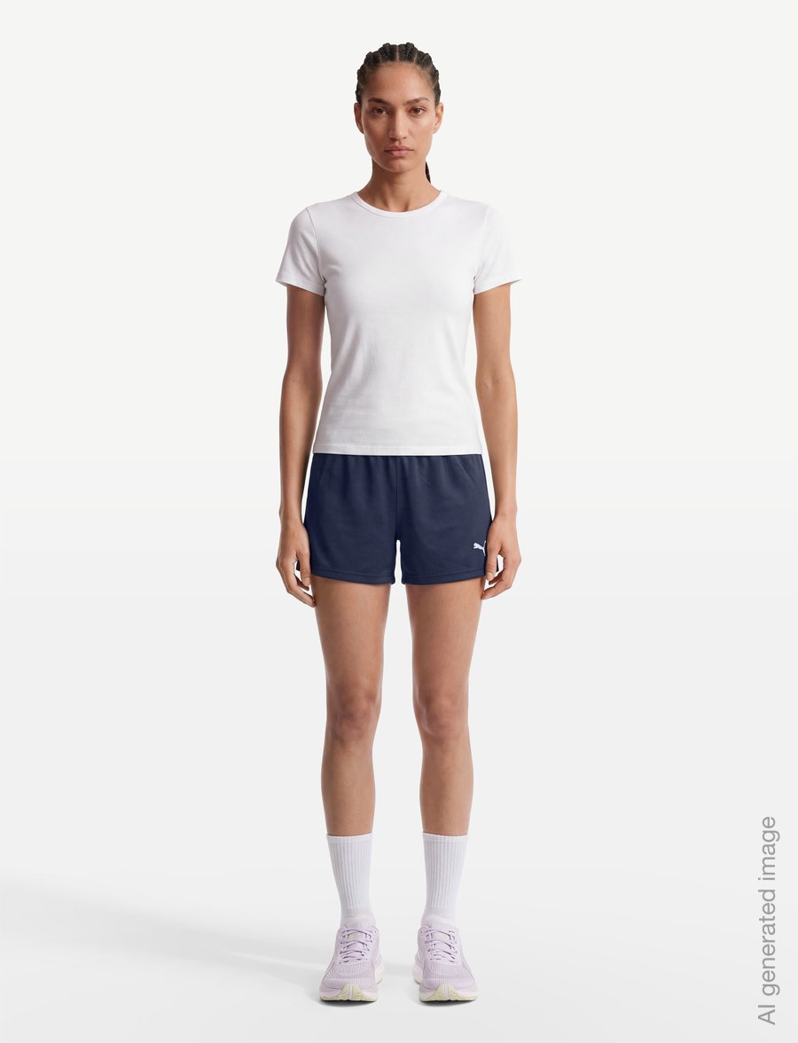 PUMA - teamGOAL Training Short Wmn - træningsshorts - puma navy-puma white-persian blue - 0