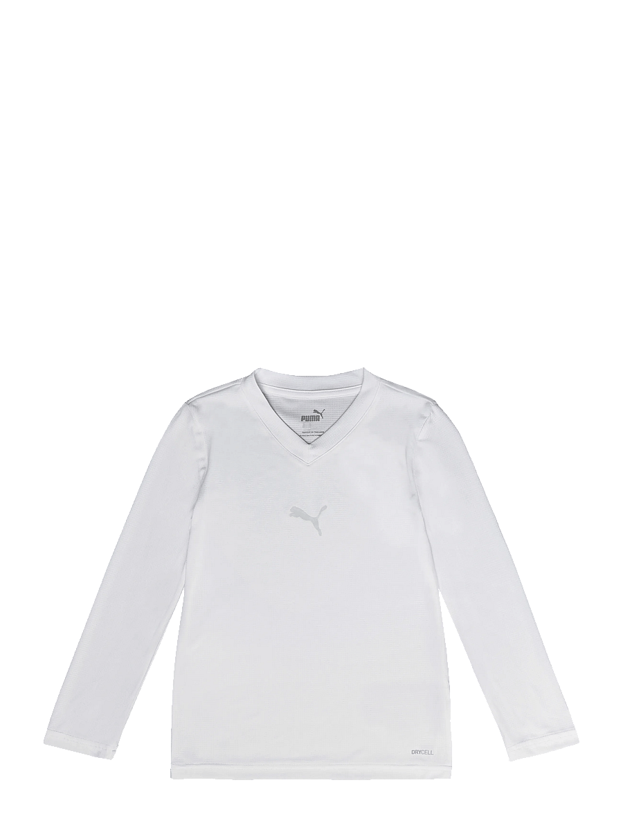 PUMA - teamGOAL Baselayer Tee LS Jr. - termoundertrøjer - puma white-feather gray - 0