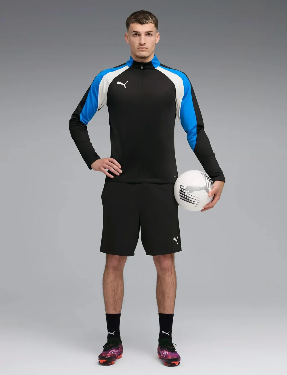 PUMA - IndividualLIGA 1/4 Zip Top - langarmshirts - puma black-puma white-ultra blue - 4