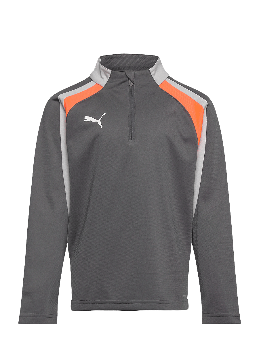PUMA - IndividualLIGA 1/4 Zip Top Jr - sportoberteile - shadow gray-puma white-glowing red - 0