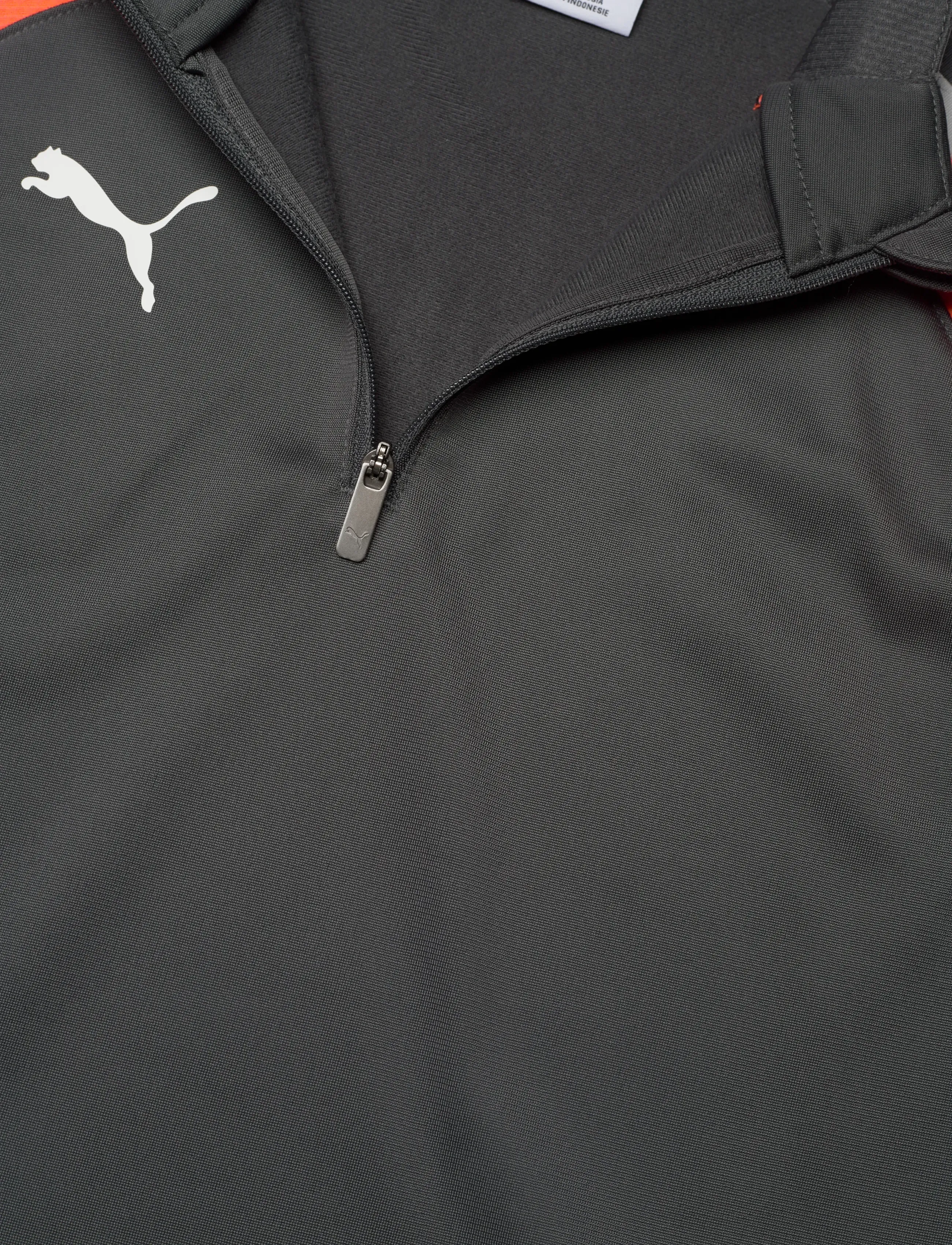 PUMA - IndividualLIGA 1/4 Zip Top Jr - topy sportowe - shadow gray-puma white-glowing red - 2