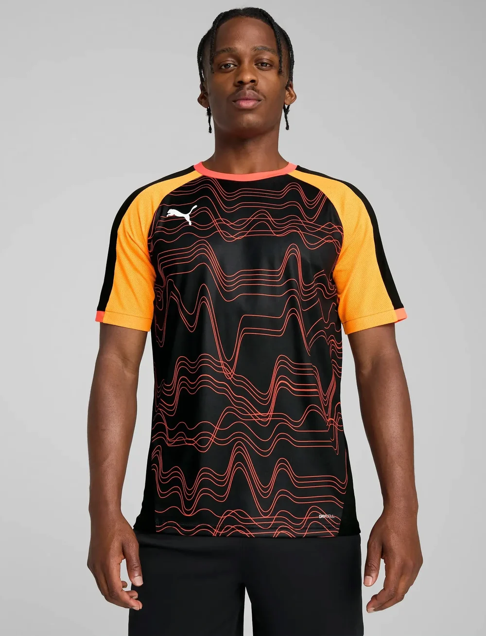 PUMA - individualLIGA Graphic Jersey - t-shirts - puma black-glowing red - 0
