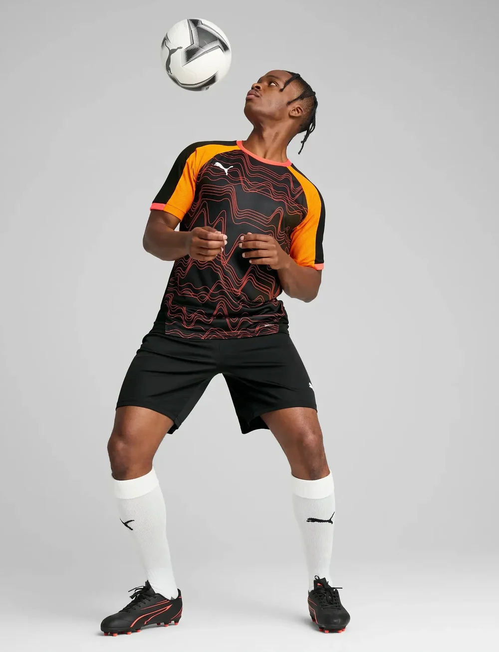 PUMA - individualLIGA Graphic Jersey - t-shirts - puma black-glowing red - 4