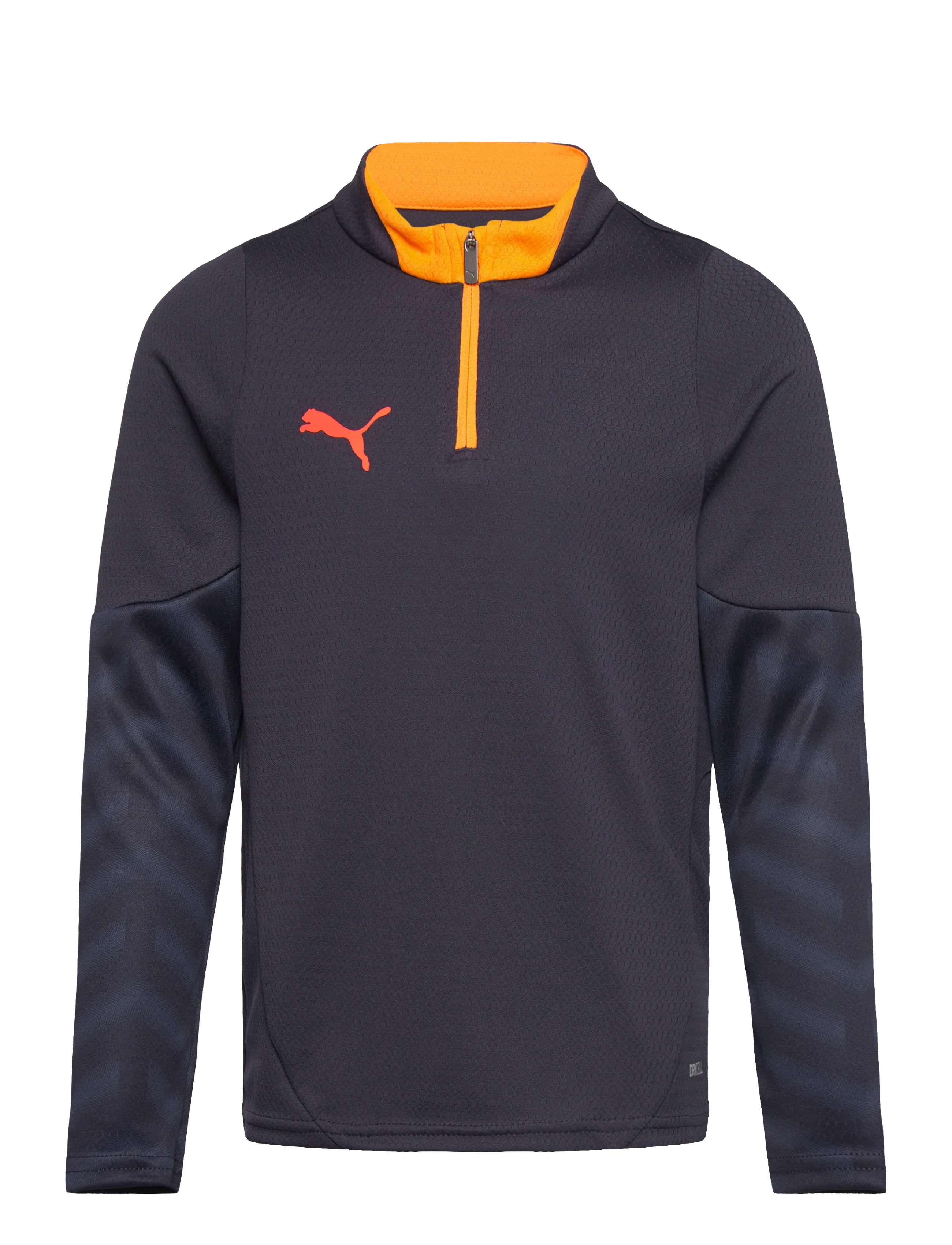 PUMA Individualcup 1/4 Zip-Top Jr, Børn, Børne 1/4 Lynlås Træningstop, Navy, Str: 176