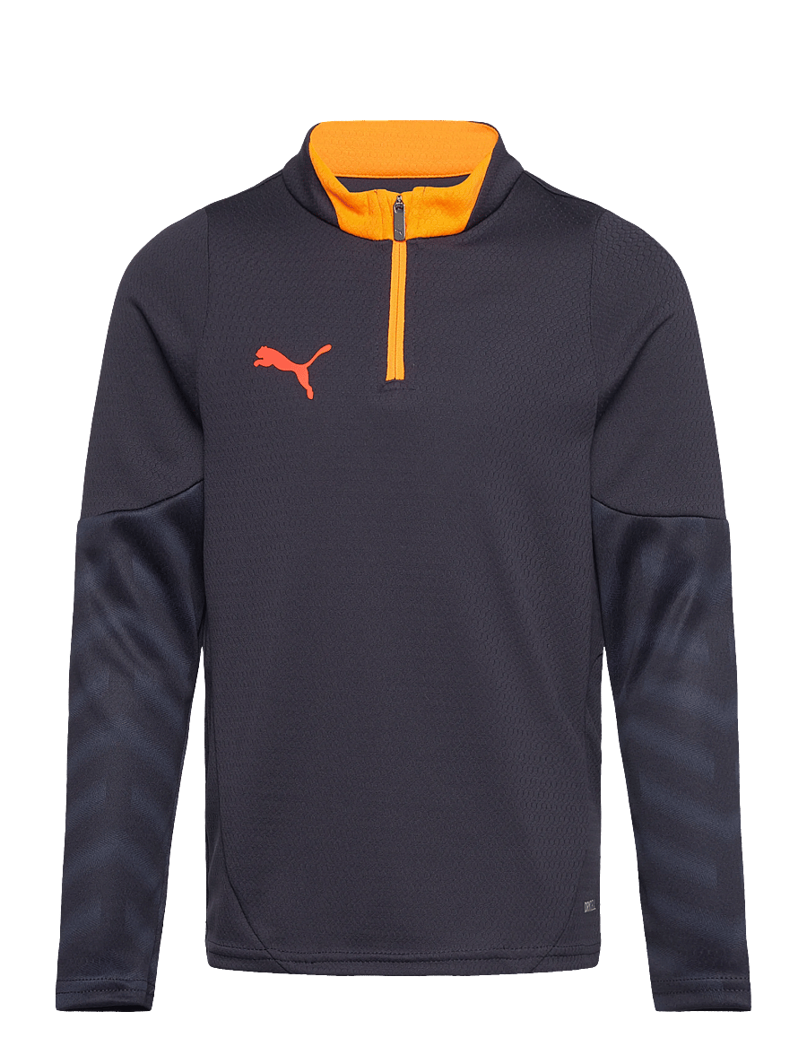 PUMA - individualCUP 1/4 Zip-Top jr - sportiniai marškinėliai - new navy-glowing red-heat fire - 0