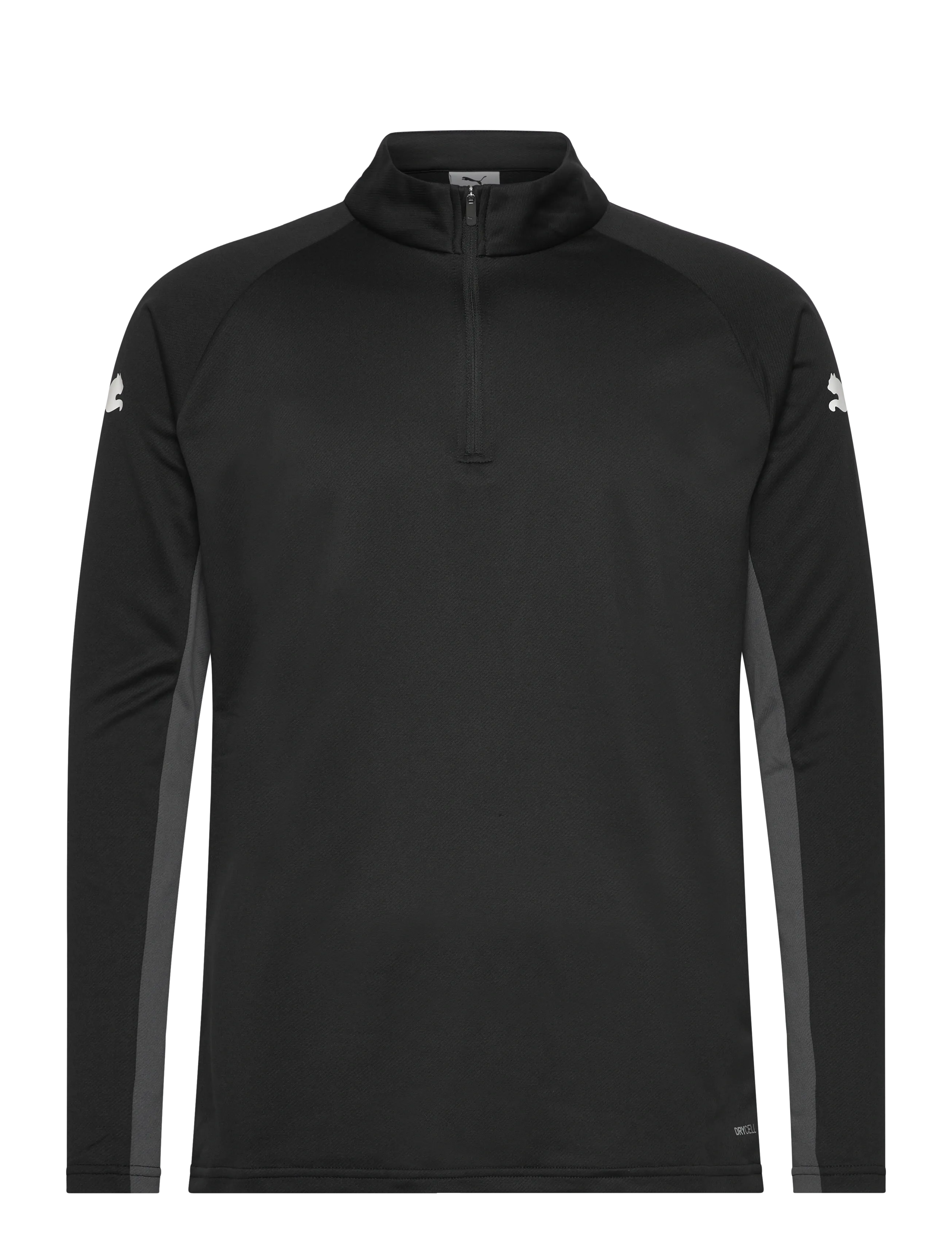 PUMA IndividualLIGA 1/4 Zip Top - Langærmede T-shirts - PUMA BLACK-PUMA WHITE-SHADOW GRAY / black
