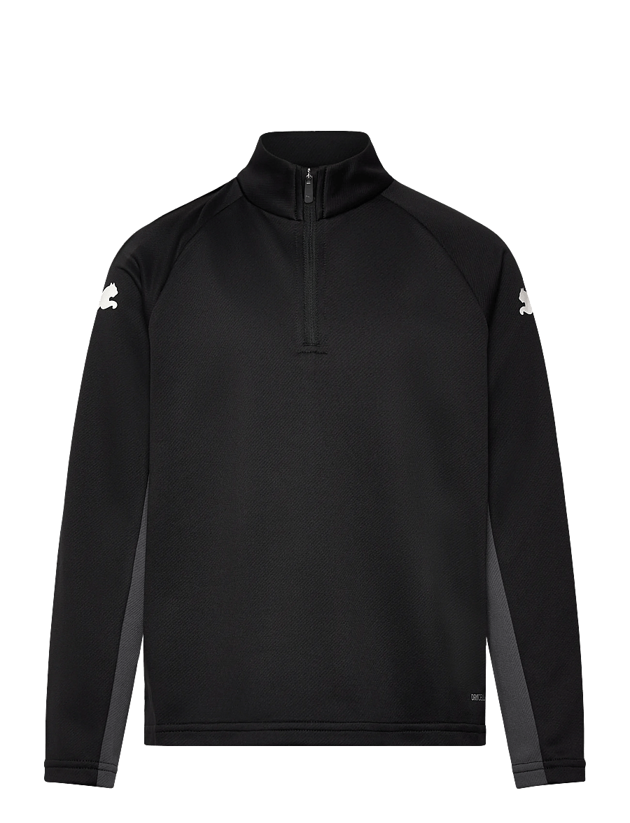 PUMA - IndividualLIGA 1/4 Zip Top Jr - sweatshirts - puma black-puma white-shadow gray - 0