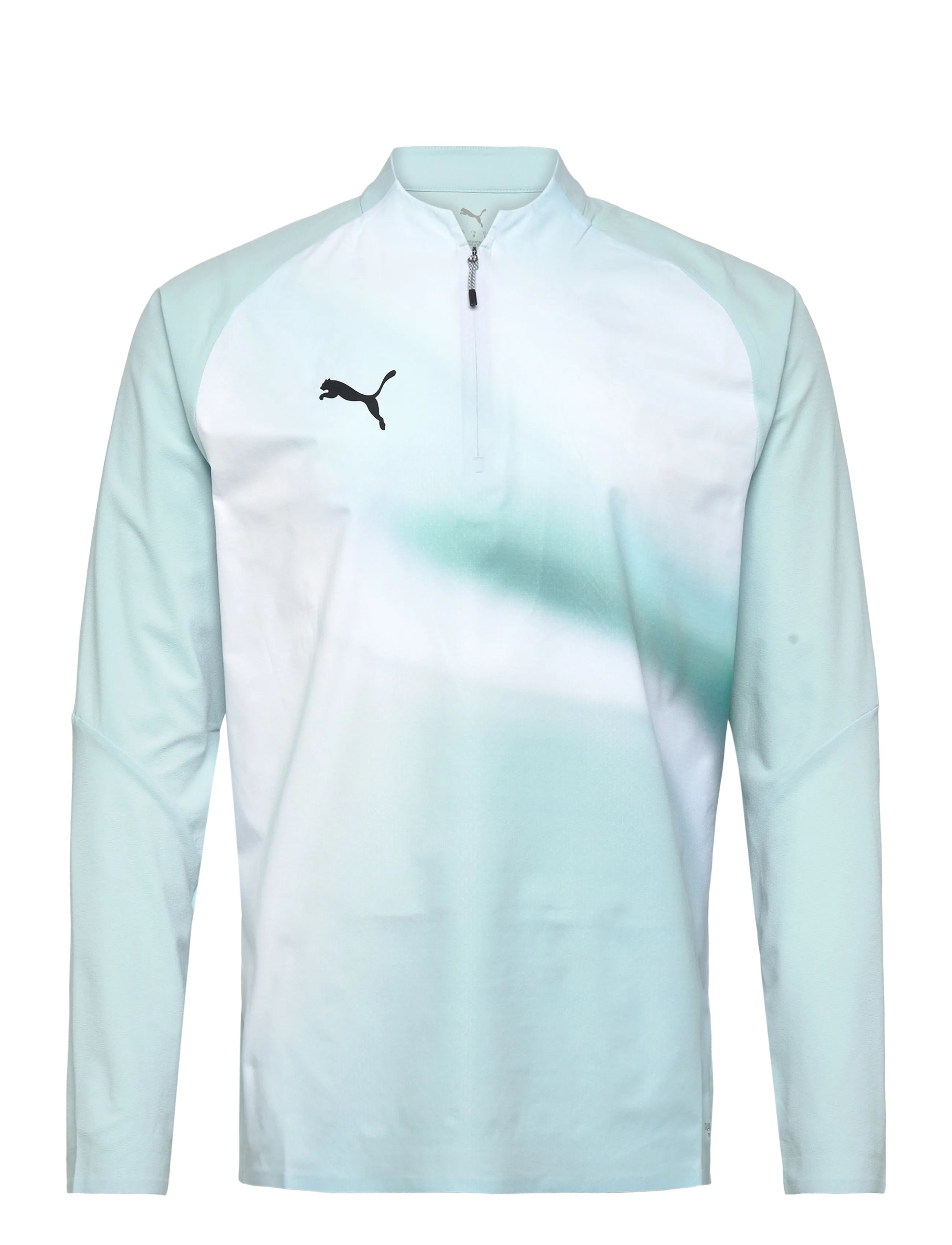 PUMA Individual Lightspeed Ultimate 1/4 Zip-Top - Riided - FRESH WATER-PUMA BLACK / green