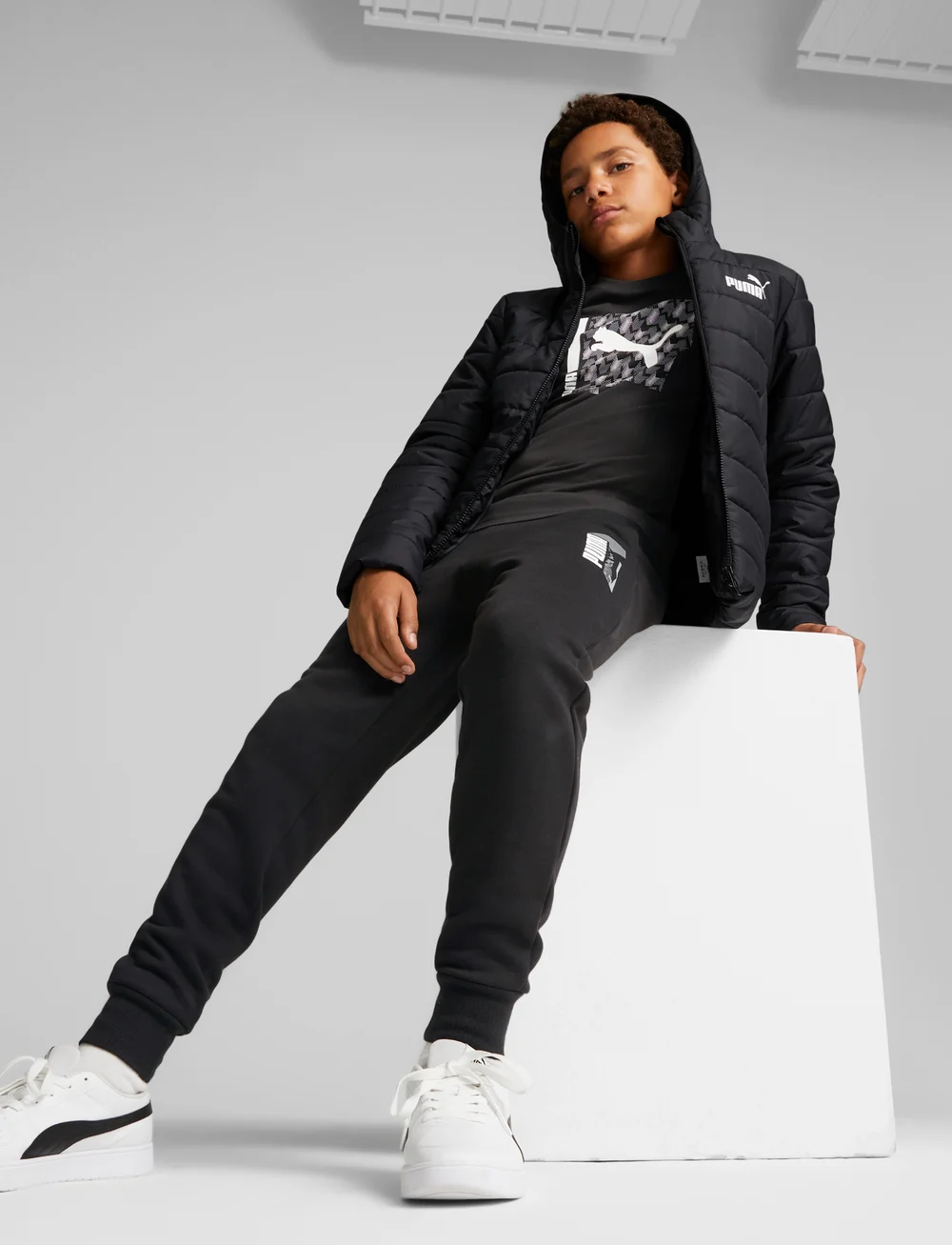 PUMA - ESS Hooded Padded Jacket - isolierte jacken - puma black - 0