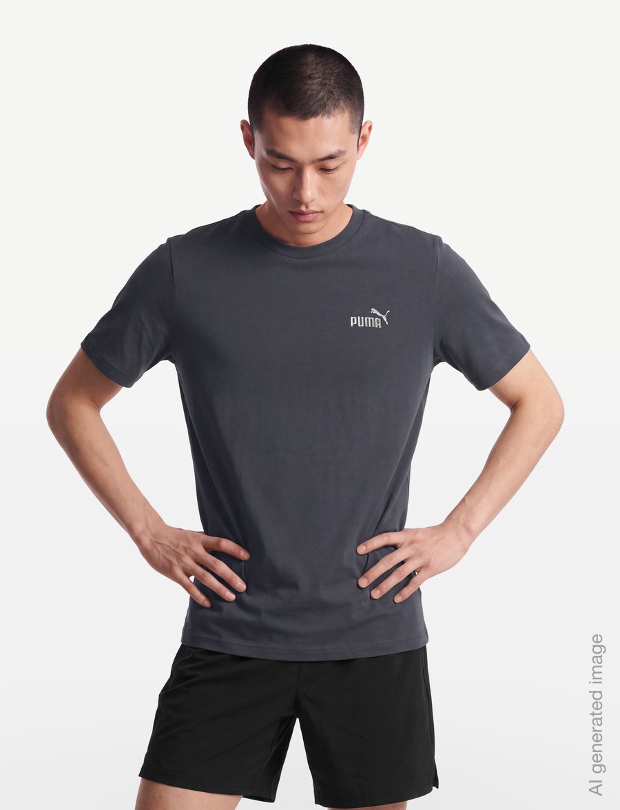 PUMA - ESS Small No. 1 Logo Tee (s) - oberteile & t-shirts - moody gray - 3